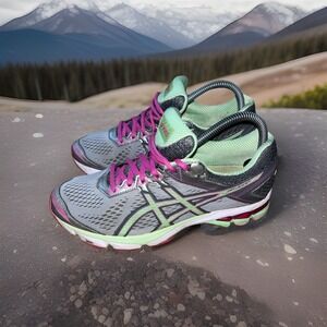 ASICS T5A8N Women's‎ GT-1000 4 Running Shoe Silver/Pistachio/Pink Glow US 9 Gym